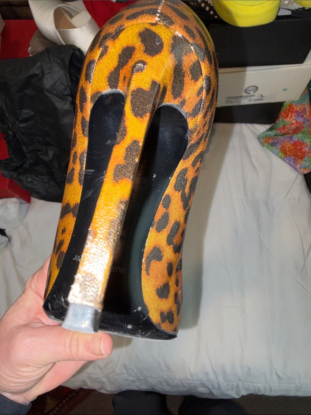 Saint Laurent Leopard Print Pointed Toe Pumps animal print SZ 36 - Picture 14 of 16